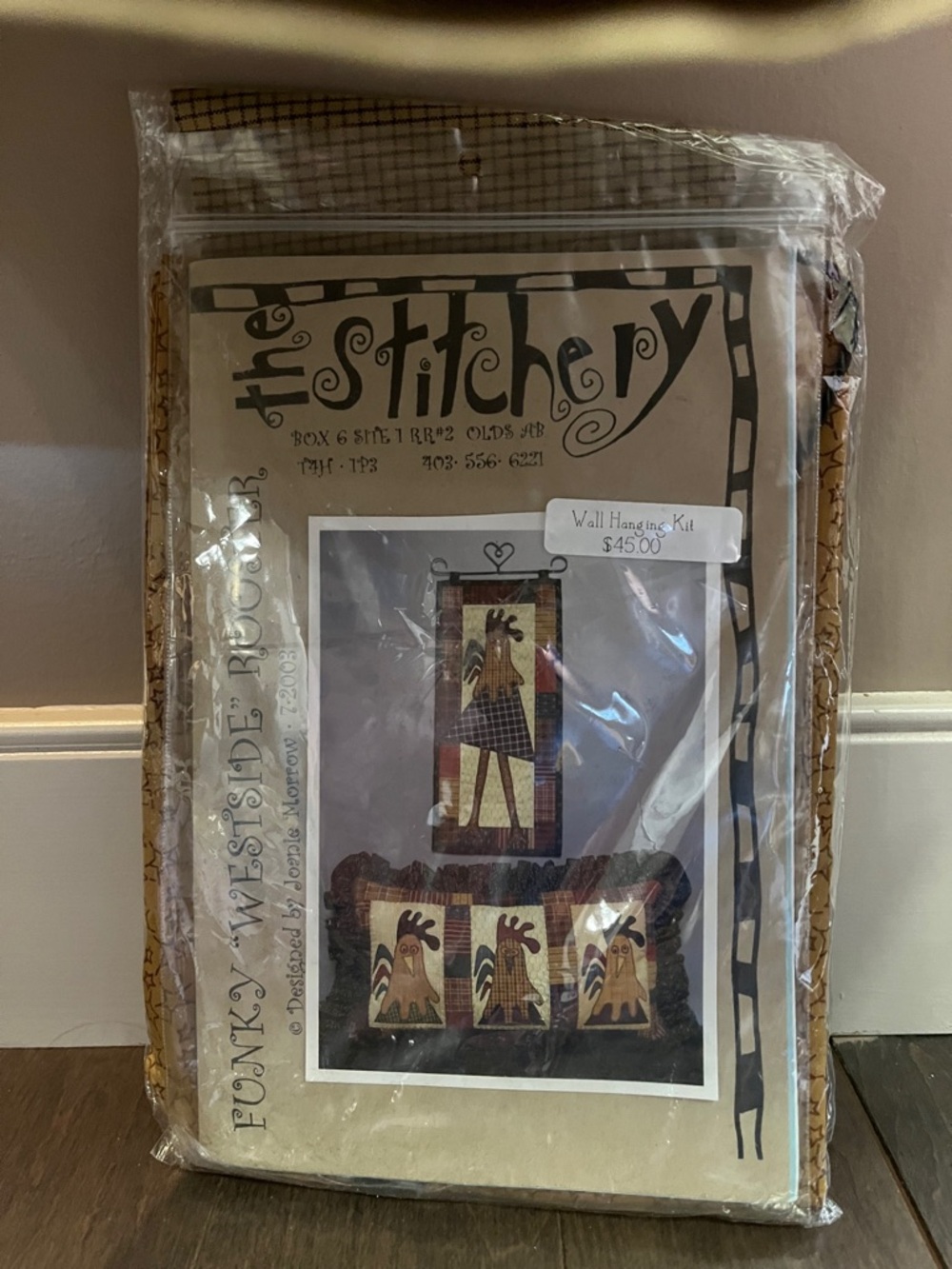 The Stitchery Wall Hanging Kit - Rooster Patchwork Artwork
